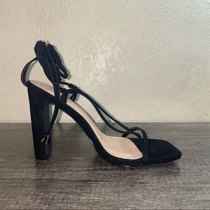 Olivia Black Lace Up Single Sole High Heels Size 6.5